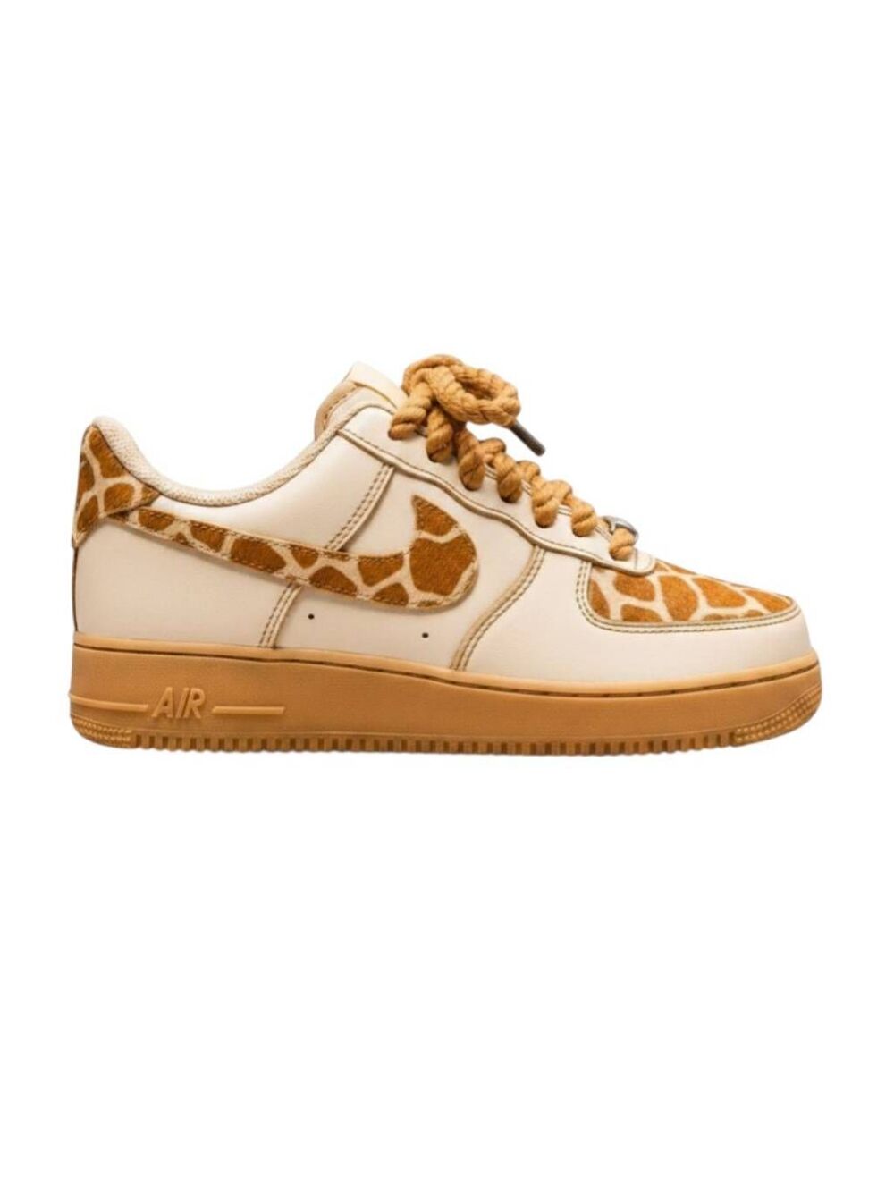 NIKE Air Force 1 Low Custom Orange Dip Dye Rope Lace Sneakers Size 8.5